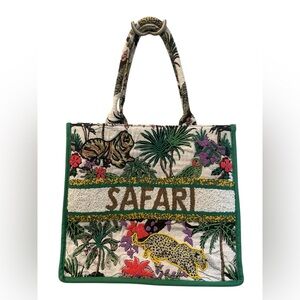 Viral Handcrafted Beaded Safari Tote Bag with Handles and Shoulder Strap
